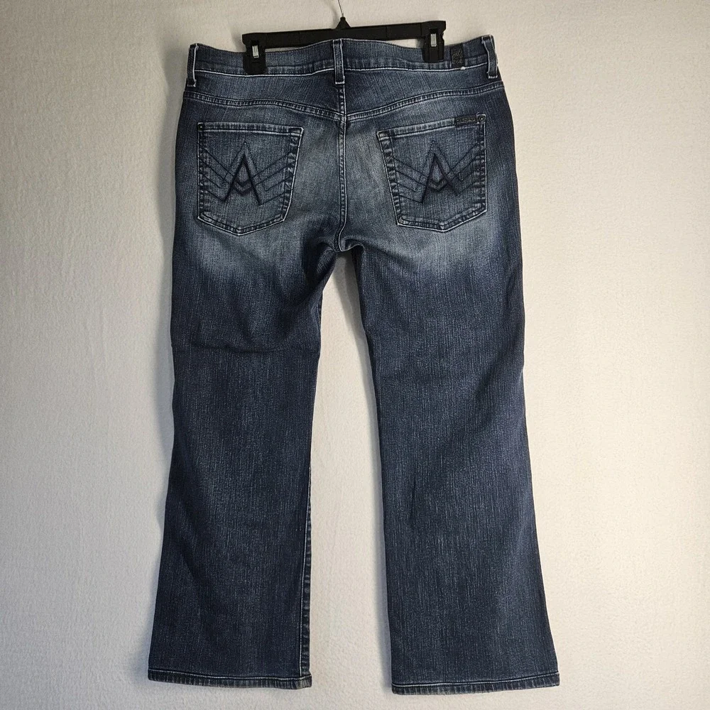 7 For All Mankind Jeans Mens 34 Blue Denim Relaxed Fit Bootcut A POCKET